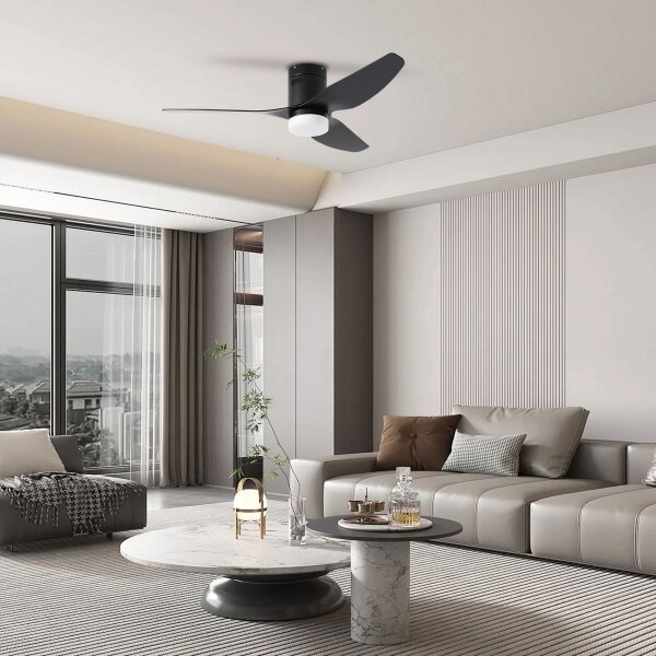 ZEVENTI - Ventilator de tavan LED PADUA LED/18W/230V Wi-Fi Tuya negru + telecomandă