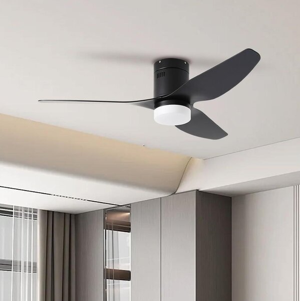 ZEVENTI - Ventilator de tavan LED PADUA LED/18W/230V Wi-Fi Tuya negru + telecomandă