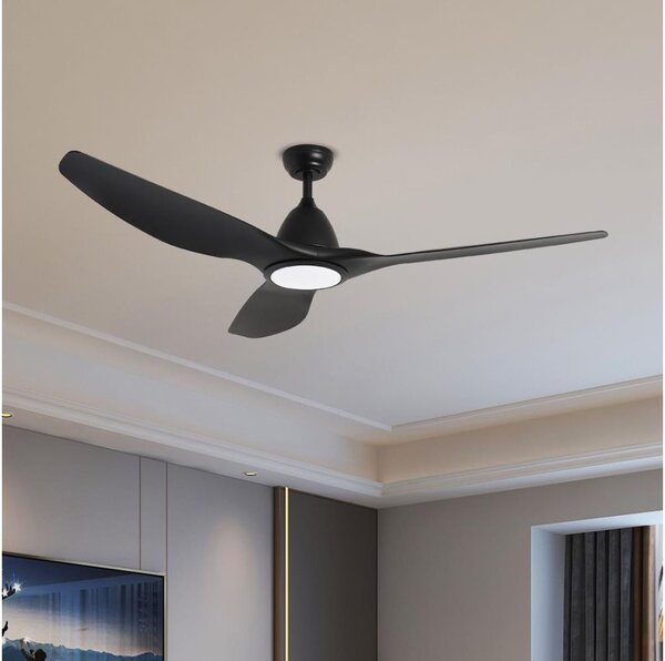 ZEVENTI - Ventilator de tavan URBINO LED, 20W/230V, Wi-Fi Tuya, negru + telecomandă