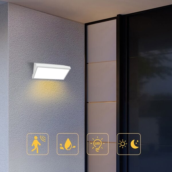 Brilagi-LED Aplică de perete pentru exterior cu senzor TRIANGLE LED/20W/230V alb IP65