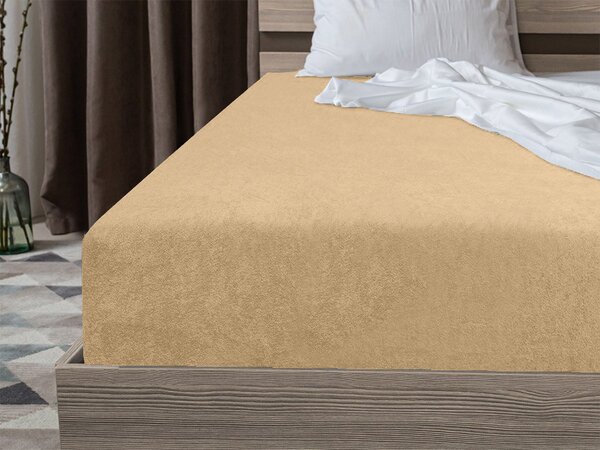 Cearsaf Frotir cu elastic 90x200 cm bej