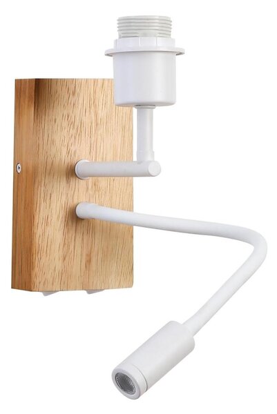 Veioză LED flexibilă Brilagi NUBILA WOOD 1xE27/25W/230V + LED/3W stejar/alb