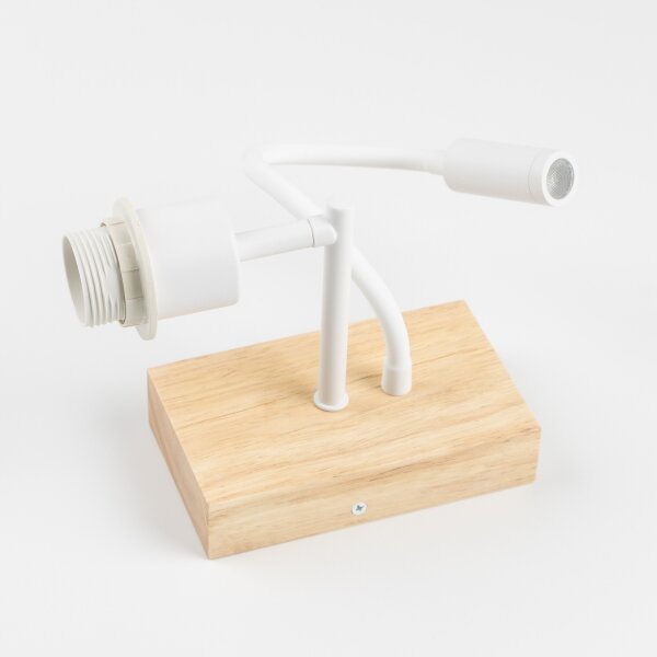 Veioză LED flexibilă Brilagi NUBILA WOOD 1xE27/25W/230V + LED/3W stejar/alb