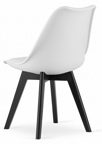 Scaun Culoare alb BALI MARK cu picioare negre