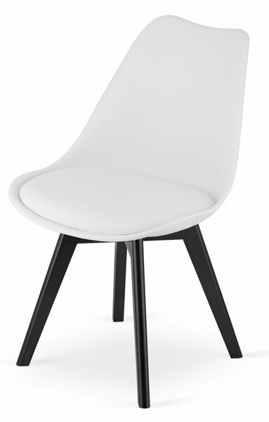 Scaun Culoare alb BALI MARK cu picioare negre