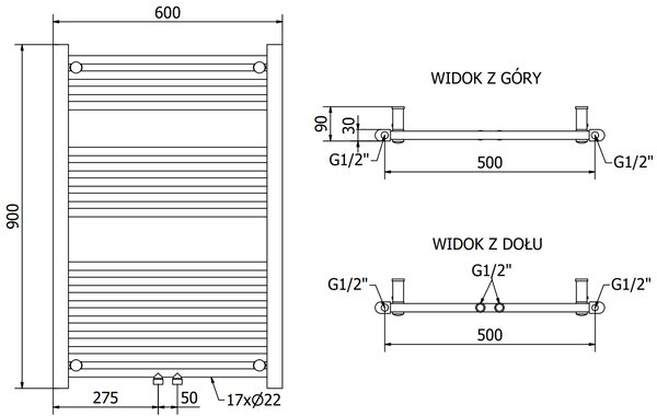 Mexen Mars, element electric de încălzire 900 x 600 mm, 600 W, alb, W110-0900-600-2600-20