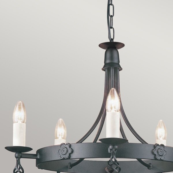 Lustră pe lanț Elstead BY5-BLACK BELFRY 5xE14/60W/230V