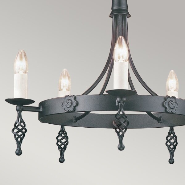 Lustră pe lanț Elstead BY5-BLACK BELFRY 5xE14/60W/230V