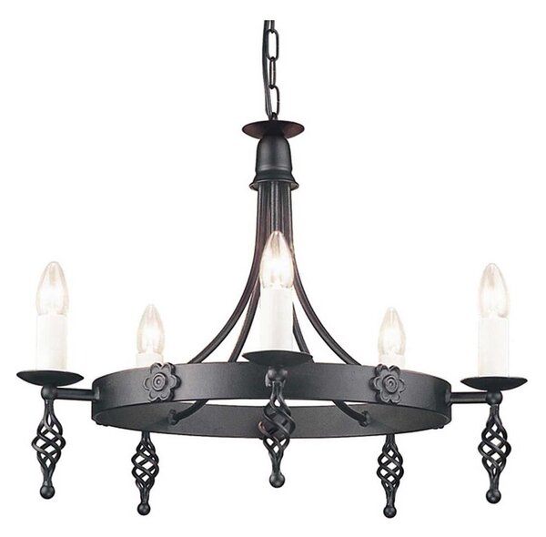 Lustră pe lanț Elstead BY5-BLACK BELFRY 5xE14/60W/230V