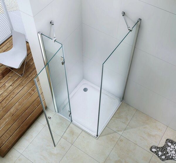 Mexen Roma, cabina de dus 120 (usa) x 50 (perete) cm, sticla transparenta 6mm, profil cromat, 854-120-050-01-00