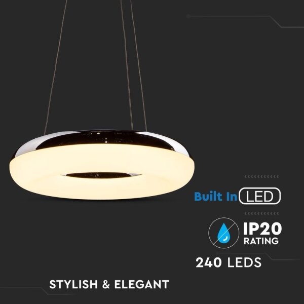 Lustră LED pe cablu LED/40W/230V 3000K d. 40 cm crom lucios