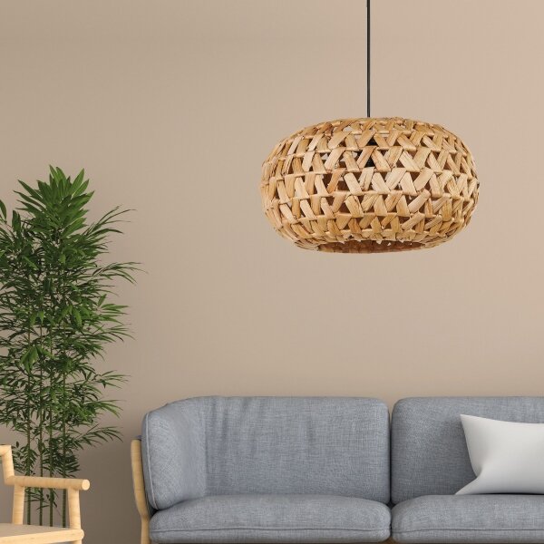 Lustră pe cablu HOSHI 1xE27/20W/230V d. 38 cm cânepă