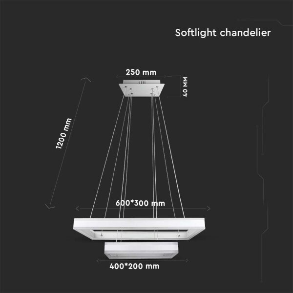 Lustră LED dimabilă pe cablu LED/113W/230V 3000K alb