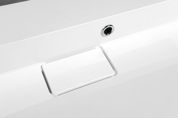 Sapho AMUR, chiuveta 90x46cm, marmura turnata, fara orificiu pentru robinet, alb, 55032-0