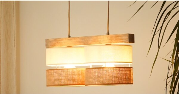 Lustră pe cablu Brilagi FOREST 2xE27/15W/230V pin/bej/crem