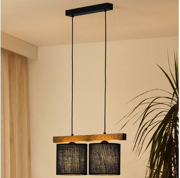 Lustră pe cablu Brilagi FOREST 2xE27/15W/230V pin/negru