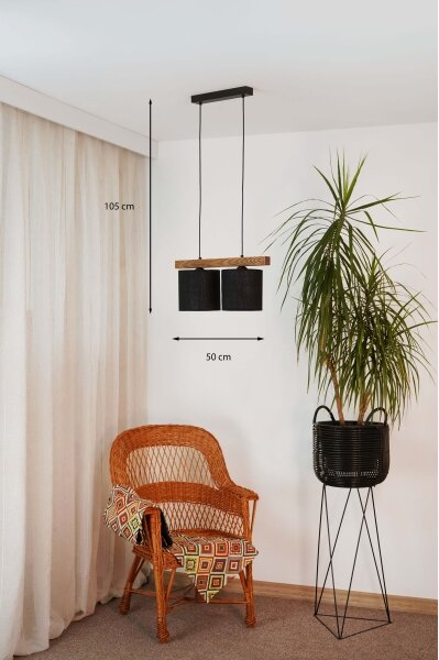 Lustră pe cablu Brilagi FOREST 2xE27/15W/230V pin/negru