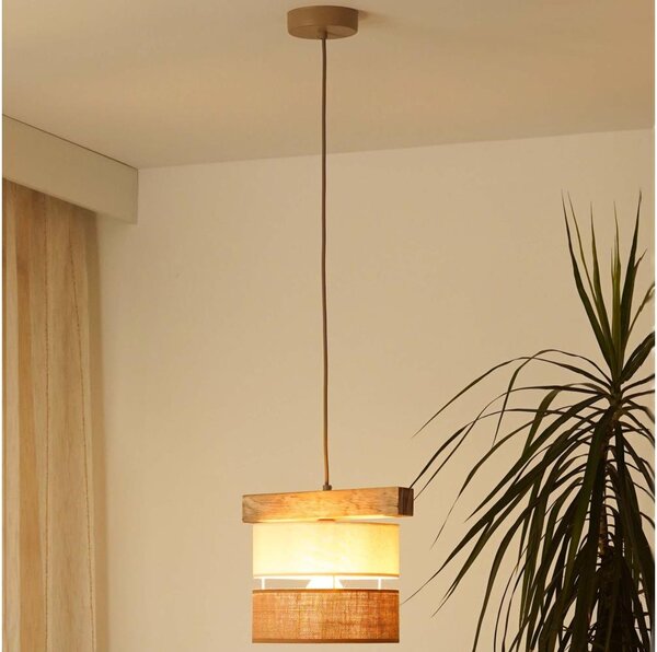 Lustră pe cablu Brilagi FOREST 1xE27/15W/230V pin/bej/crem