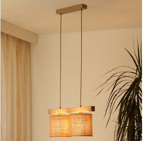 Lustră pe cablu Brilagi FOREST 2xE27/15W/230V pin/maro
