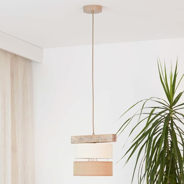 Lustră pe cablu Brilagi FOREST 1xE27/15W/230V pin/bej/crem
