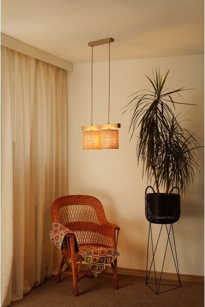 Lustră pe cablu Brilagi FOREST 2xE27/15W/230V pin/maro