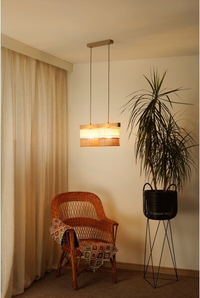 Lustră pe cablu Brilagi FOREST 2xE27/15W/230V pin/bej/crem