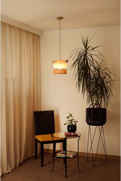 Lustră pe cablu Brilagi FOREST 1xE27/15W/230V pin/bej/crem