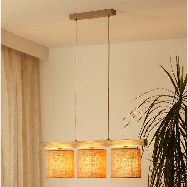 Lustră pe cablu Brilagi FOREST 3xE27/15W/230V pin/maro