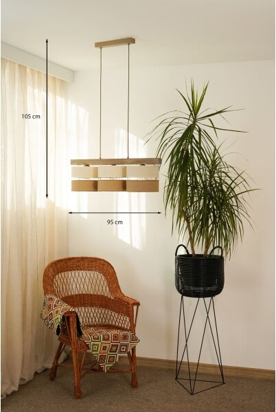 Lustră pe cablu Brilagi FOREST 3xE27/15W/230V pin/bej/crem