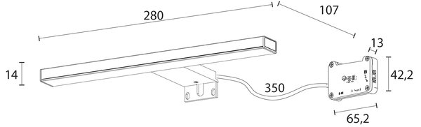 Sapho Sapho, lampă LED ESTHER 2, 6W, 280x14x107mm, negru, E27679CI