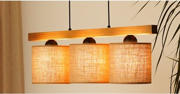 Lustră pe cablu Brilagi FOREST 3xE27/15W/230V pin/maro/negru