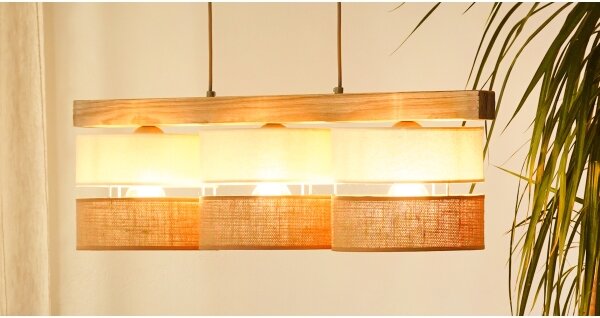 Lustră pe cablu Brilagi FOREST 3xE27/15W/230V pin/bej/crem