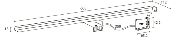 Sapho Sapho, lampă LED FELINA, 12W, 608x15x112mm, crom, FE060