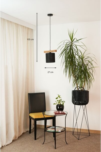 Lustră pe cablu Brilagi FOREST 1xE27/15W/230V pin/negru