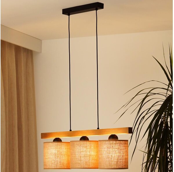 Lustră pe cablu Brilagi FOREST 3xE27/15W/230V pin/maro/negru