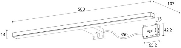 Sapho Sapho, lampă LED ESTHER 2, 6W, 500x14x107mm, negru, E27586CI