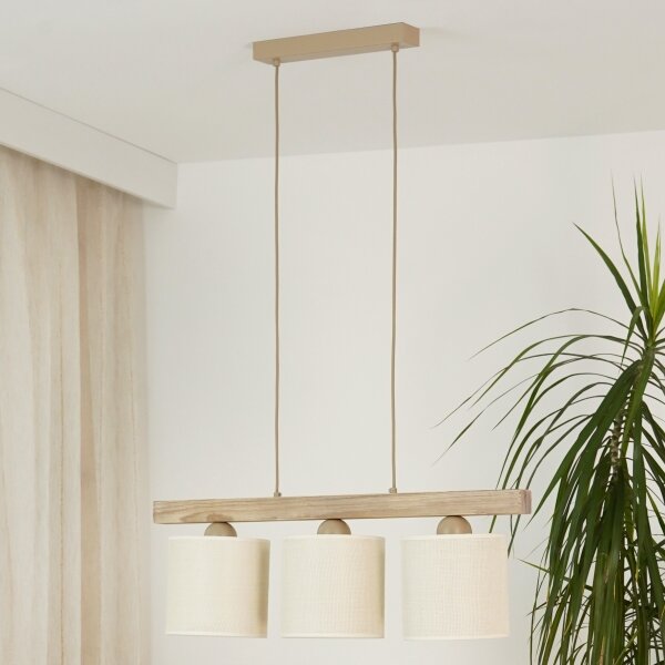 Lustră pe cablu Brilagi FOREST 3xE27/15W/230V pin/maro/crem