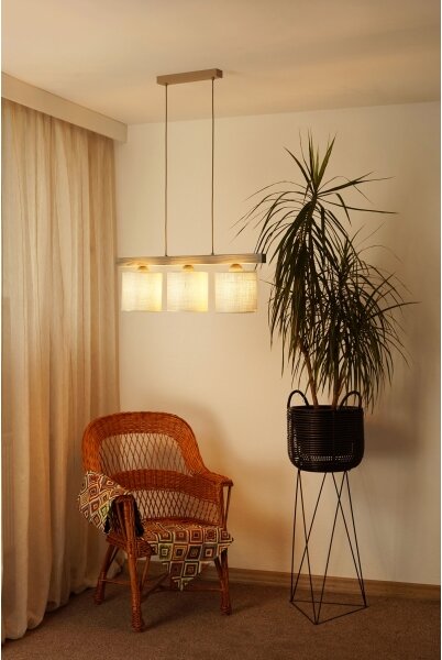 Lustră pe cablu Brilagi FOREST 3xE27/15W/230V pin/maro/crem