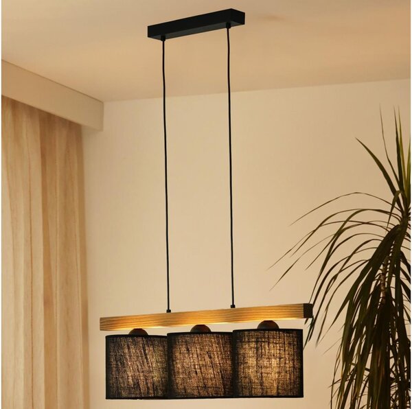 Lustră pe cablu Brilagi FOREST 3xE27/15W/230V pin/negru
