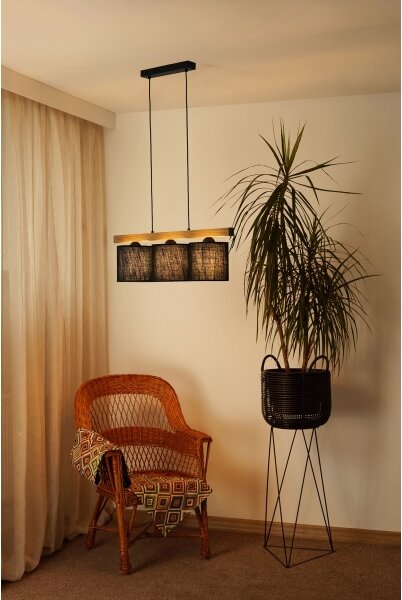 Lustră pe cablu Brilagi FOREST 3xE27/15W/230V pin/negru