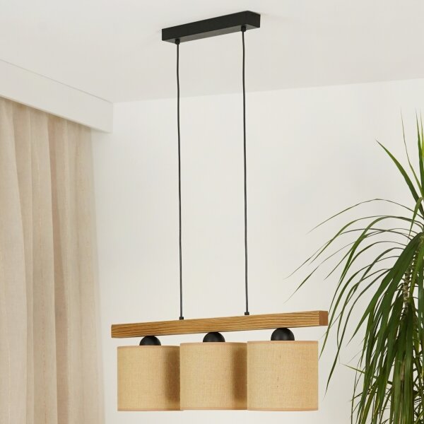 Lustră pe cablu Brilagi FOREST 3xE27/15W/230V pin/maro/negru