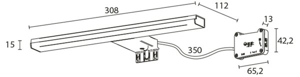 Sapho Sapho, lampă LED FELINA, 8W, 308x15x112mm, crom, FE030