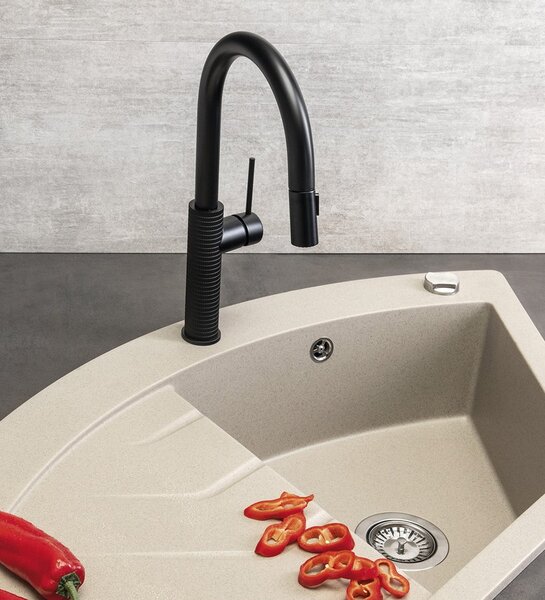 Sapho Sapho, baterie autonomă pentru chiuvetă FLAWO, negru mat, FR576B