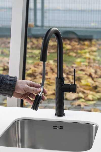 Sapho Sapho, baterie autonomă pentru chiuvetă FLAWO, negru mat, FR576B