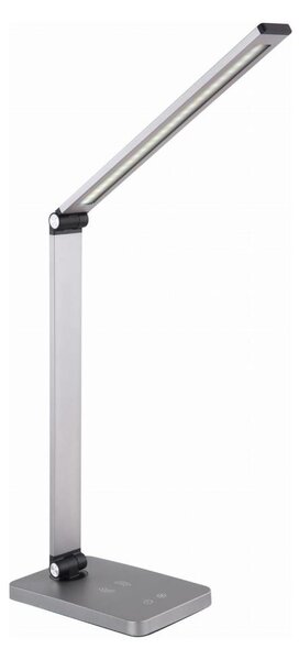 Lampă LED de birou cu încărcare wireless LED/10W/230V crom mat