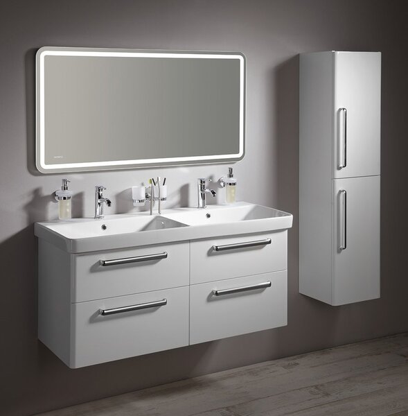 Sapho Sapho, Set de baie THEIA 120, chiuveta dubla, alb, KSET-011