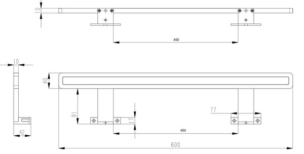 Sapho Sapho, lampă LED MIRAKA, 9W, 230V, 600x35x120mm, acrilic + crom, MR600
