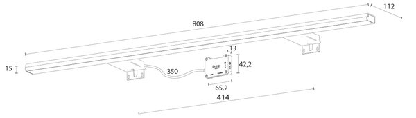 Sapho Sapho, lampă LED PANDORA, 15W, 808x15x112mm, crom, E27576CI