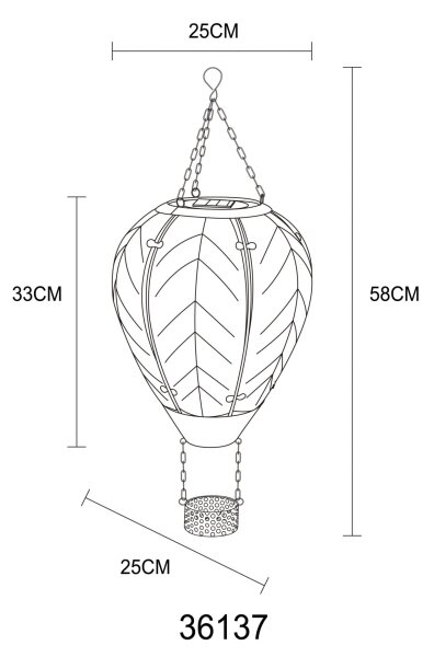 Corp de iluminat LED solar Globo 36137 24xLED/0,2W/3V IP44 parașută