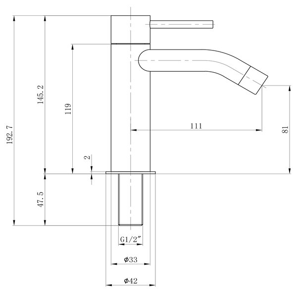 Sapho Sapho, supapă pentru chiuvetă SMALL, 145 mm, crom, SM24